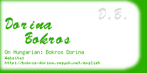 dorina bokros business card